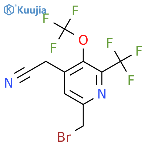 6-(Bromomethyl)-3-(trifluoromethoxy)-2-(trifluoromethyl)pyridine-4-acetonitrile structure