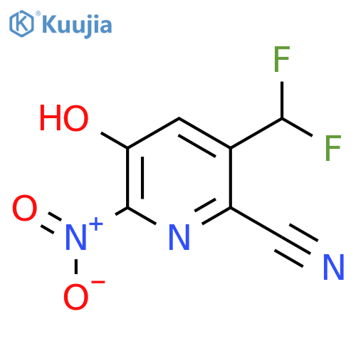 2-Cyano-3-(difluoromethyl)-5-hydroxy-6-nitropyridine structure