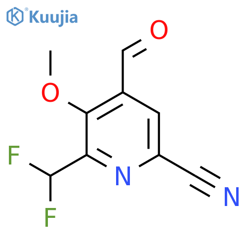 6-Cyano-2-(difluoromethyl)-3-methoxypyridine-4-carboxaldehyde structure