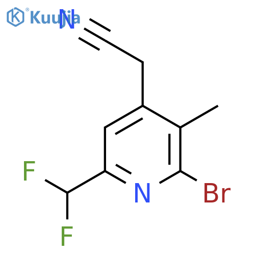 2-Bromo-6-(difluoromethyl)-3-methylpyridine-4-acetonitrile structure