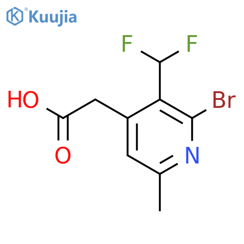2-Bromo-3-(difluoromethyl)-6-methylpyridine-4-acetic acid structure