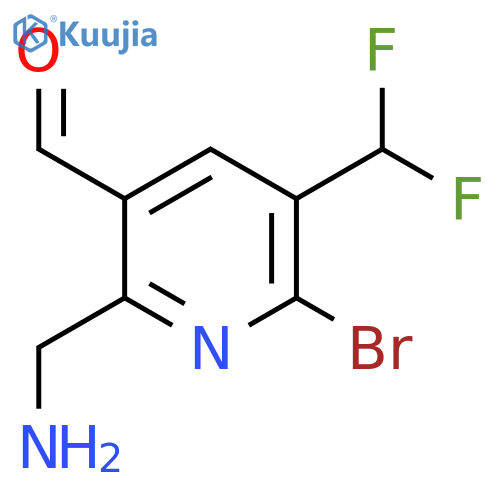 2-(Aminomethyl)-6-bromo-5-(difluoromethyl)pyridine-3-carboxaldehyde structure