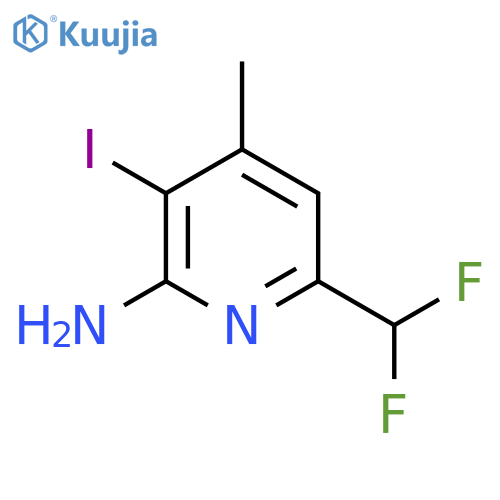 2-Amino-6-(difluoromethyl)-3-iodo-4-methylpyridine structure