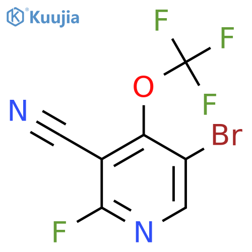 5-Bromo-3-cyano-2-fluoro-4-(trifluoromethoxy)pyridine structure