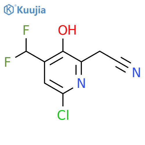 6-Chloro-4-(difluoromethyl)-3-hydroxypyridine-2-acetonitrile structure