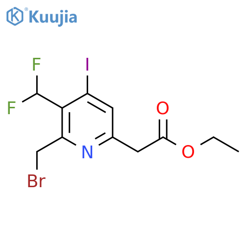 Ethyl 2-(bromomethyl)-3-(difluoromethyl)-4-iodopyridine-6-acetate structure