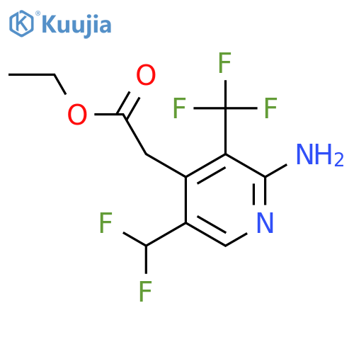 Ethyl 2-amino-5-(difluoromethyl)-3-(trifluoromethyl)pyridine-4-acetate structure