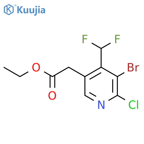 Ethyl 3-bromo-2-chloro-4-(difluoromethyl)pyridine-5-acetate structure