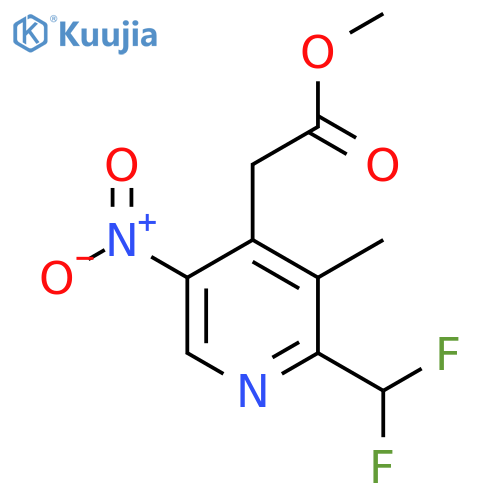 Methyl 2-(difluoromethyl)-3-methyl-5-nitropyridine-4-acetate structure