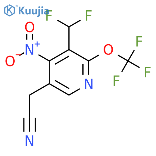 3-(Difluoromethyl)-4-nitro-2-(trifluoromethoxy)pyridine-5-acetonitrile structure
