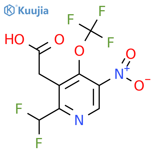 2-(Difluoromethyl)-5-nitro-4-(trifluoromethoxy)pyridine-3-acetic acid structure