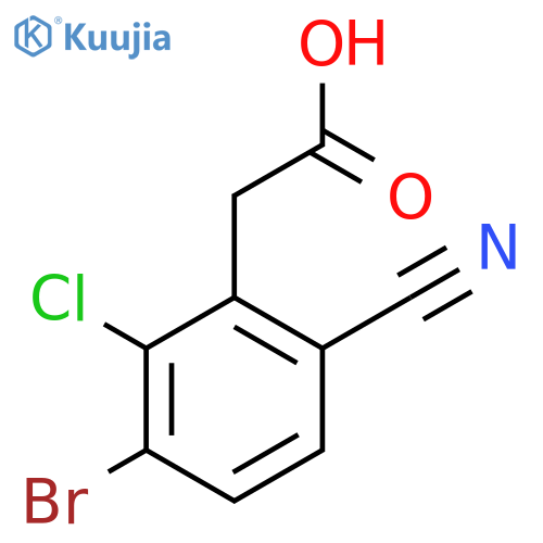 3-Bromo-2-chloro-6-cyanophenylacetic acid structure