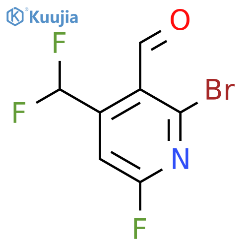 2-Bromo-4-(difluoromethyl)-6-fluoropyridine-3-carboxaldehyde structure