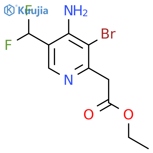 Ethyl 4-amino-3-bromo-5-(difluoromethyl)pyridine-2-acetate structure
