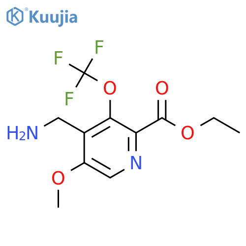 Ethyl 4-(aminomethyl)-5-methoxy-3-(trifluoromethoxy)pyridine-2-carboxylate structure
