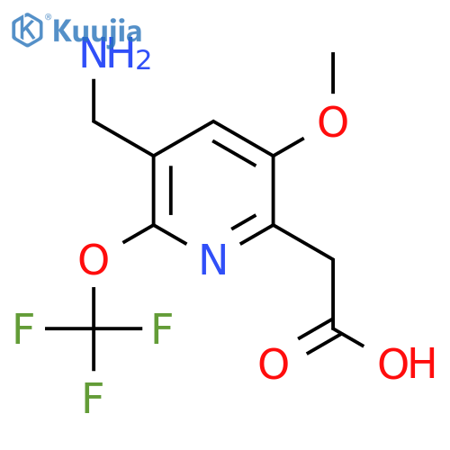 3-(Aminomethyl)-5-methoxy-2-(trifluoromethoxy)pyridine-6-acetic acid structure