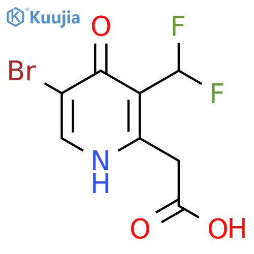 5-Bromo-3-(difluoromethyl)-4-hydroxypyridine-2-acetic acid structure