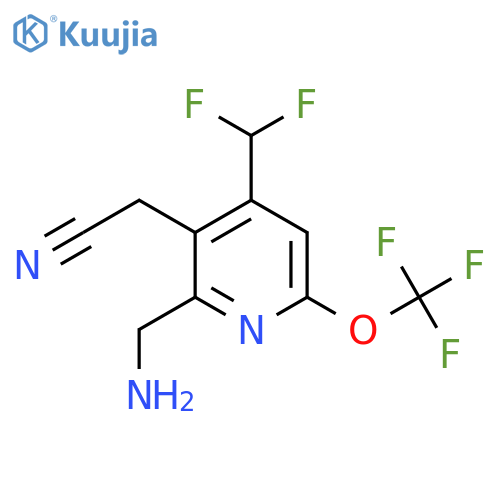 2-(Aminomethyl)-4-(difluoromethyl)-6-(trifluoromethoxy)pyridine-3-acetonitrile structure