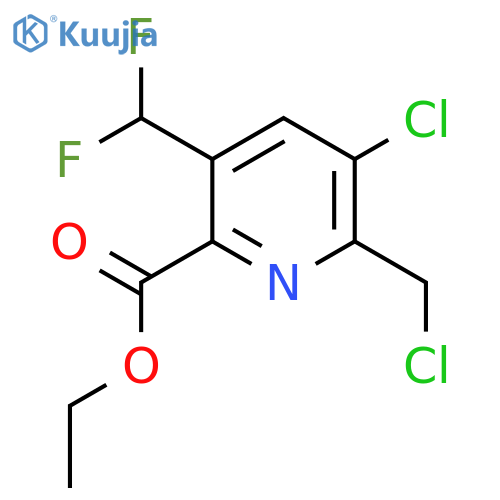 Ethyl 3-chloro-2-(chloromethyl)-5-(difluoromethyl)pyridine-6-carboxylate structure
