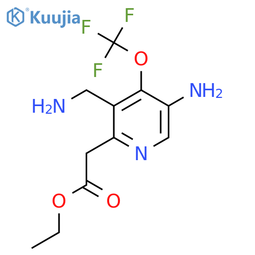 Ethyl 5-amino-3-(aminomethyl)-4-(trifluoromethoxy)pyridine-2-acetate structure