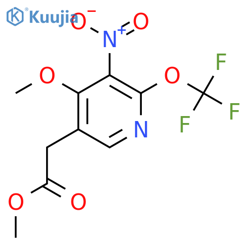 Methyl 4-methoxy-3-nitro-2-(trifluoromethoxy)pyridine-5-acetate structure