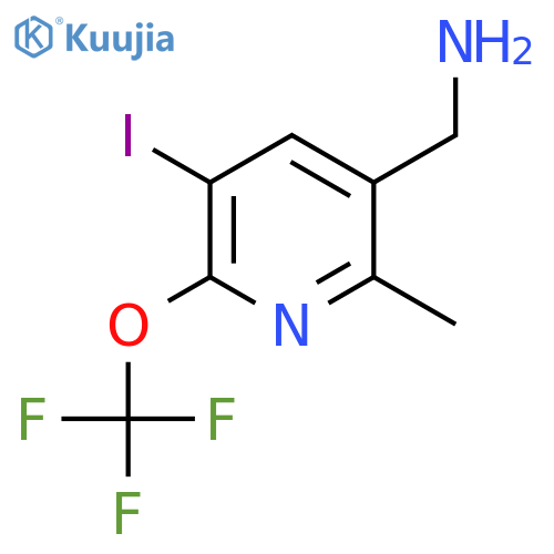 3-(Aminomethyl)-5-iodo-2-methyl-6-(trifluoromethoxy)pyridine structure