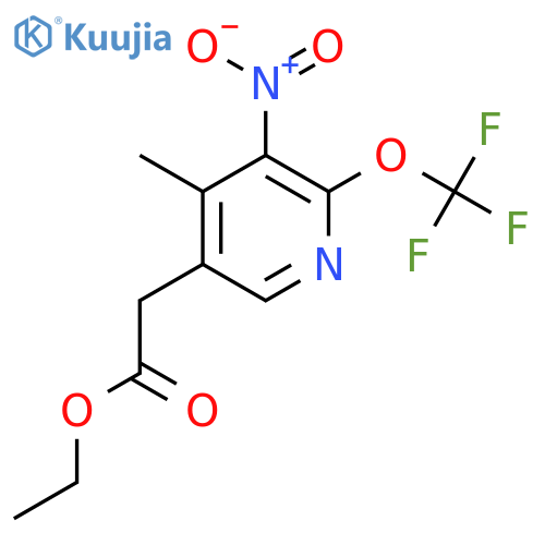 Ethyl 4-methyl-3-nitro-2-(trifluoromethoxy)pyridine-5-acetate structure