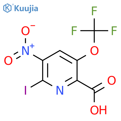 2-Iodo-3-nitro-5-(trifluoromethoxy)pyridine-6-carboxylic acid structure