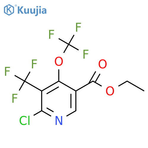 Ethyl 2-chloro-4-(trifluoromethoxy)-3-(trifluoromethyl)pyridine-5-carboxylate structure