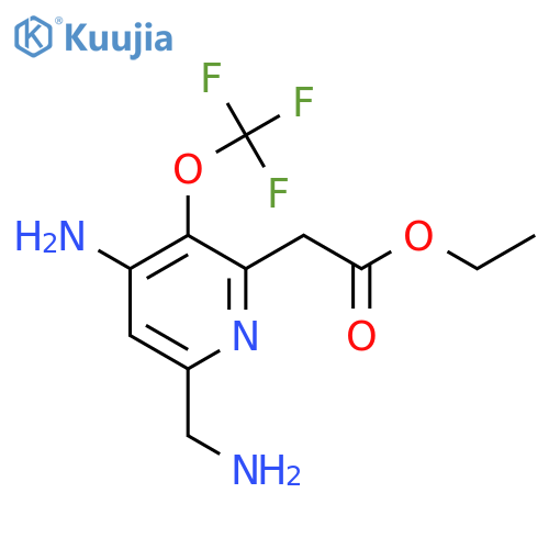 Ethyl 4-amino-6-(aminomethyl)-3-(trifluoromethoxy)pyridine-2-acetate structure