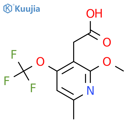 2-Methoxy-6-methyl-4-(trifluoromethoxy)pyridine-3-acetic acid structure