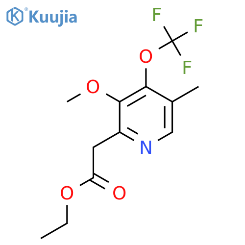 Ethyl 3-methoxy-5-methyl-4-(trifluoromethoxy)pyridine-2-acetate structure