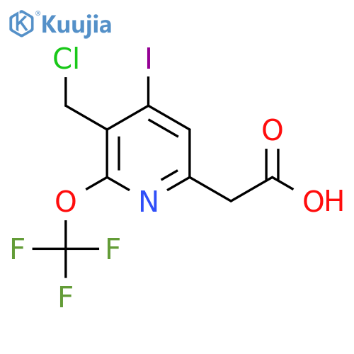 3-(Chloromethyl)-4-iodo-2-(trifluoromethoxy)pyridine-6-acetic acid structure
