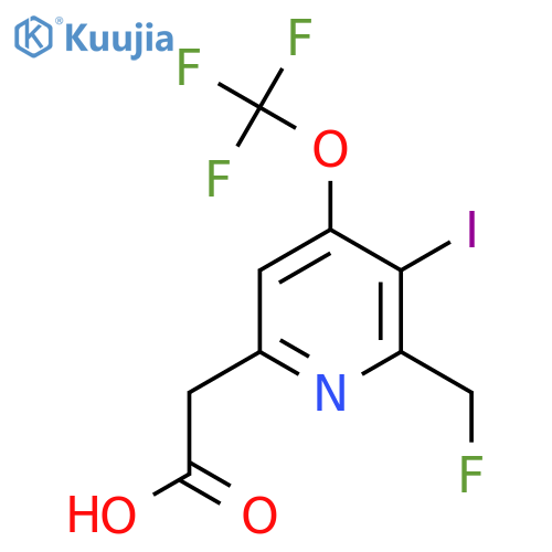 2-(Fluoromethyl)-3-iodo-4-(trifluoromethoxy)pyridine-6-acetic acid structure
