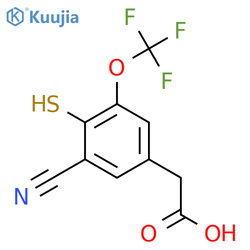 3-Cyano-4-mercapto-5-(trifluoromethoxy)phenylacetic acid structure