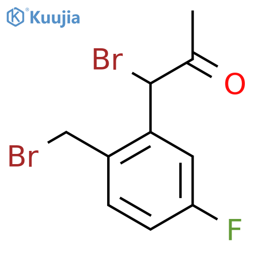 1-Bromo-1-(2-(bromomethyl)-5-fluorophenyl)propan-2-one structure
