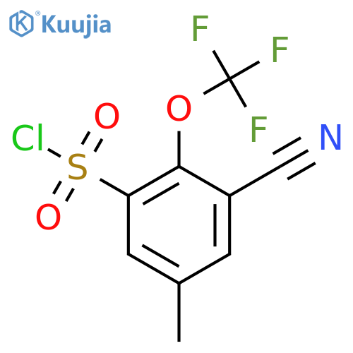 3-Cyano-5-methyl-2-(trifluoromethoxy)benzenesulfonyl chloride structure