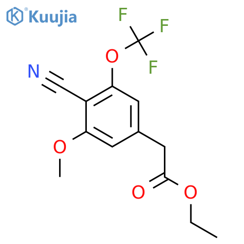 Ethyl 4-cyano-3-methoxy-5-(trifluoromethoxy)phenylacetate structure