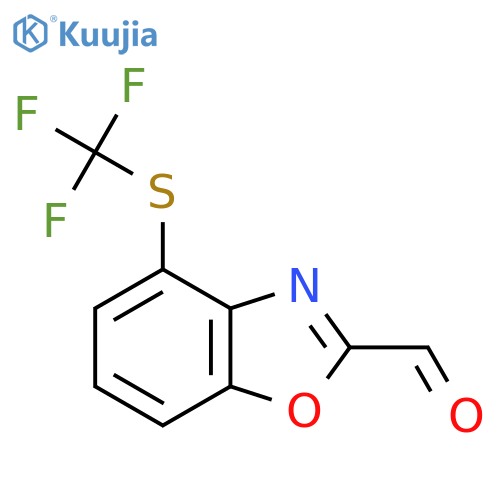 4-((Trifluoromethyl)thio)benzo[d]oxazole-2-carbaldehyde structure