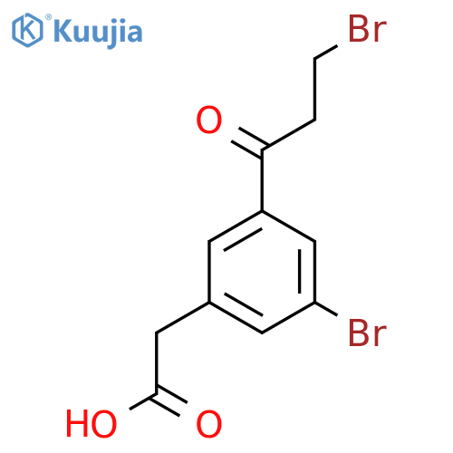 3-Bromo-5-(3-bromopropanoyl)phenylacetic acid structure