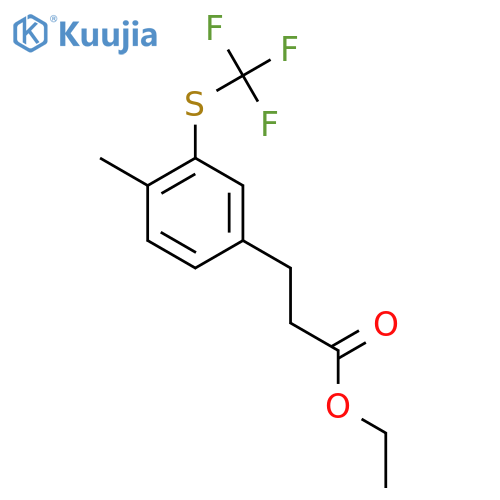 Ethyl 3-(4-methyl-3-(trifluoromethylthio)phenyl)propanoate structure