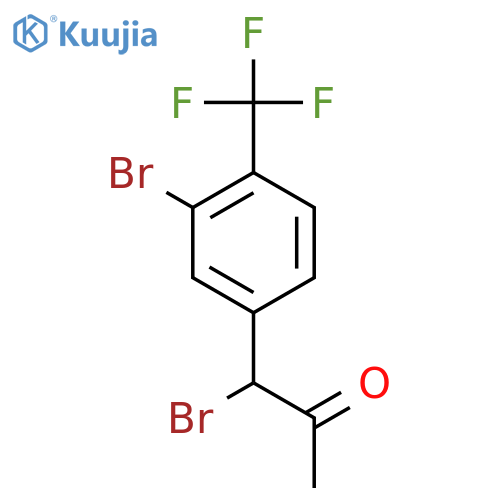 1-Bromo-1-(3-bromo-4-(trifluoromethyl)phenyl)propan-2-one structure