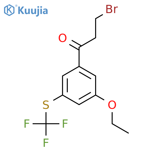3-Bromo-1-(3-ethoxy-5-(trifluoromethylthio)phenyl)propan-1-one structure