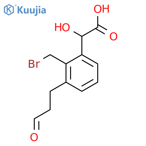 2-(Bromomethyl)-3-(3-oxopropyl)mandelic acid structure