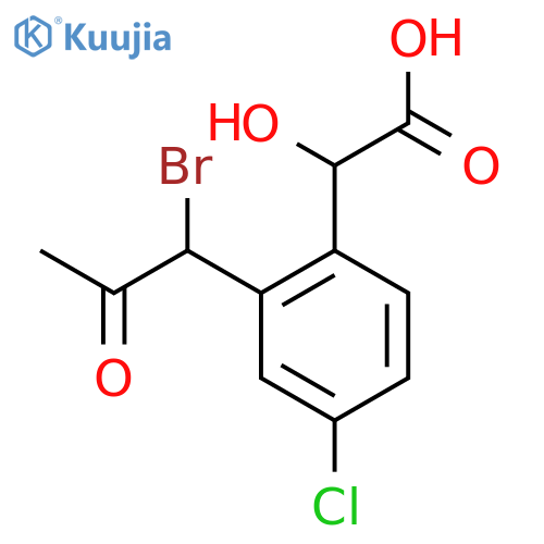 2-(1-Bromo-2-oxopropyl)-4-chloromandelic acid structure