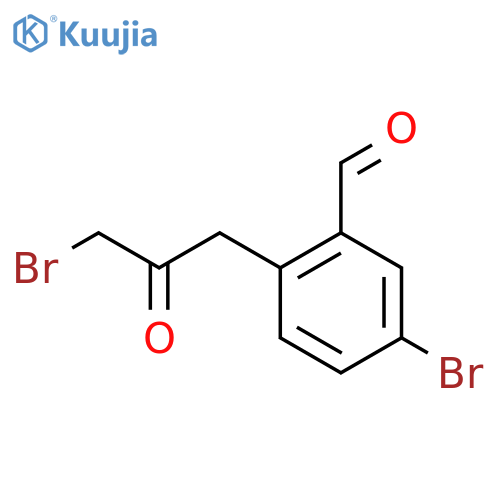 5-Bromo-2-(3-bromo-2-oxopropyl)benzaldehyde structure