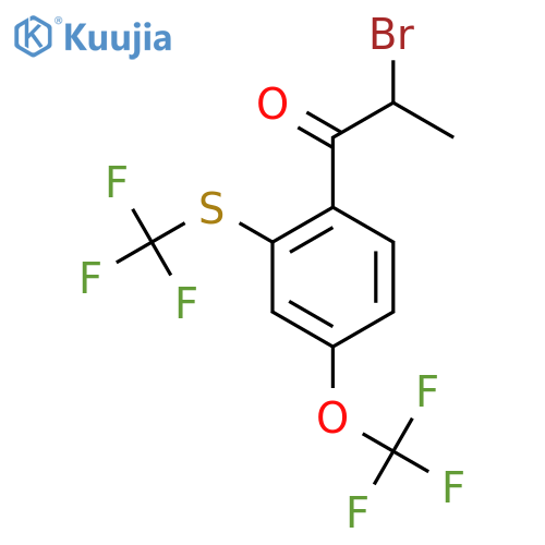 2-Bromo-1-(4-(trifluoromethoxy)-2-(trifluoromethylthio)phenyl)propan-1-one structure