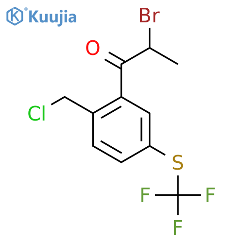 2-Bromo-1-(2-(chloromethyl)-5-(trifluoromethylthio)phenyl)propan-1-one structure
