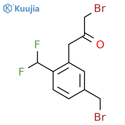3-Bromo-1-(5-(bromomethyl)-2-(difluoromethyl)phenyl)propan-2-one structure