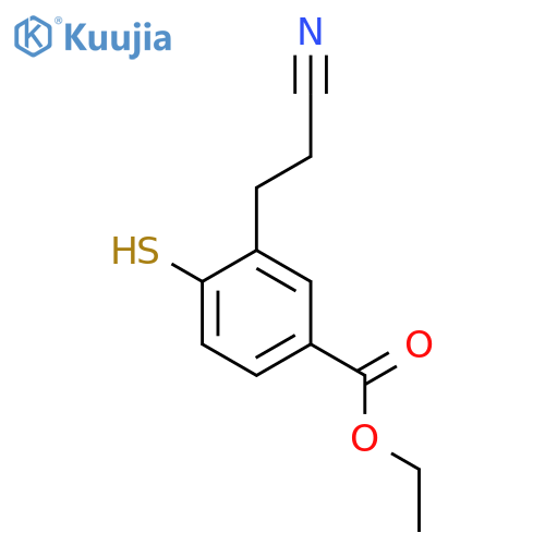 Ethyl 3-(2-cyanoethyl)-4-mercaptobenzoate structure